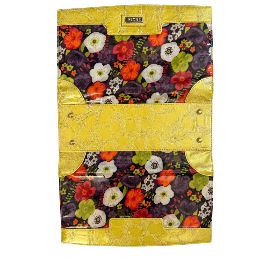 Miche Sabrina Handbag Shell Floral Print and Yellow Faux Leather Trim - Picture 2 of 5